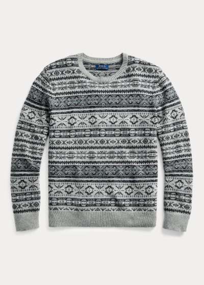 Sueter Polo Ralph Lauren Hombre Grises - Fair Isle Cotton-Blend - AVMHE8059